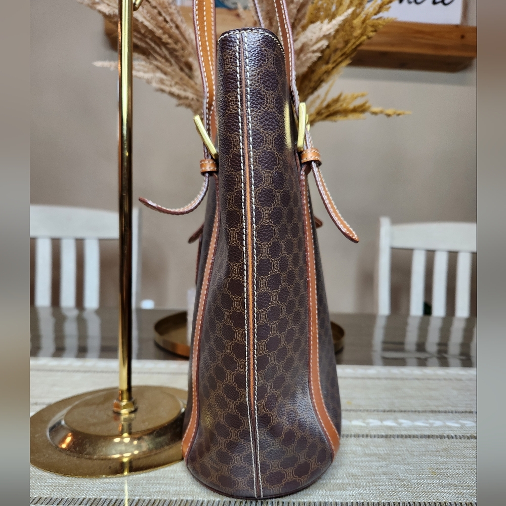 Céline CELINE vintage Macadam bucket bag Triomphe logo Brown - Picture 5 of 9